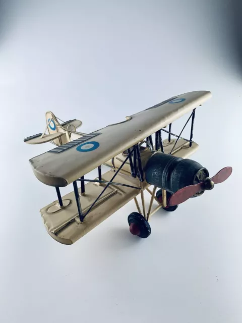 Blechflugzeug Doppeldecker Modellflugzeug Retro Antik Flugzeugmodell DEKO