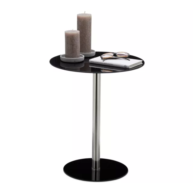 Tavolino rotondo salotto divano tavolo design caffè vetro acciaio inox soggiorno