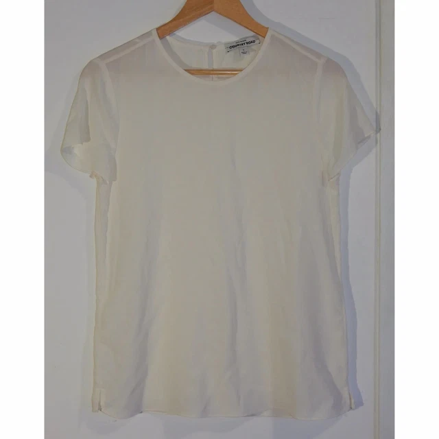 Country Road size 4- 10 Urban Short Sleeve T-Shirt in Antique white silk blend