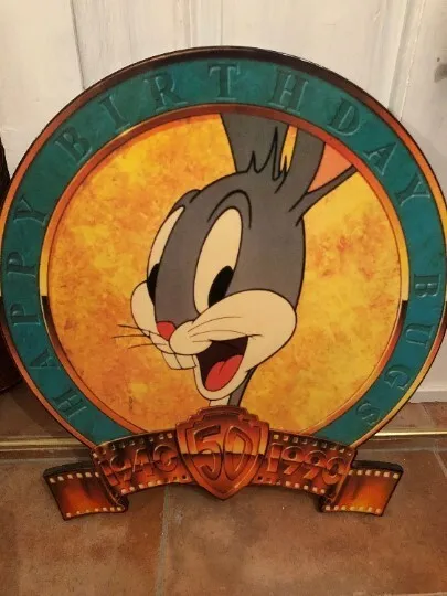 Warner Bros Bugs bunny 50th Birthday Wall Plaque Looney Tunes