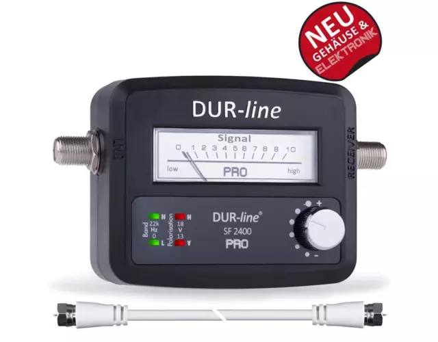 DUR-line SF 2400 Pro Satfinder Sat Finder digital HD mit Zeiger- und LED-Anzeige