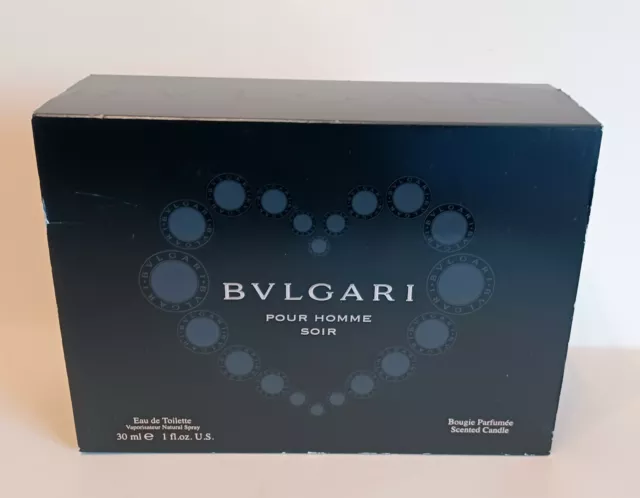 BVLGARI  BULGARI  POUR HOMME SOIR  SET  EDT 30ml  SPRAY + SCENTED CANDLE NEU/OVP