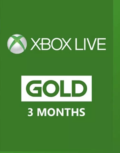 3 Month Xbox Live Gold Membership For Microsoft Xbox One / Xbox 360 WW