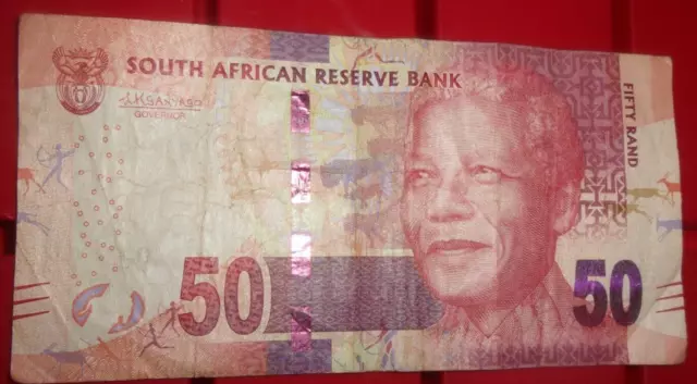 billet de 50 rand Afrique du Sud, Nelson Mandela et lion