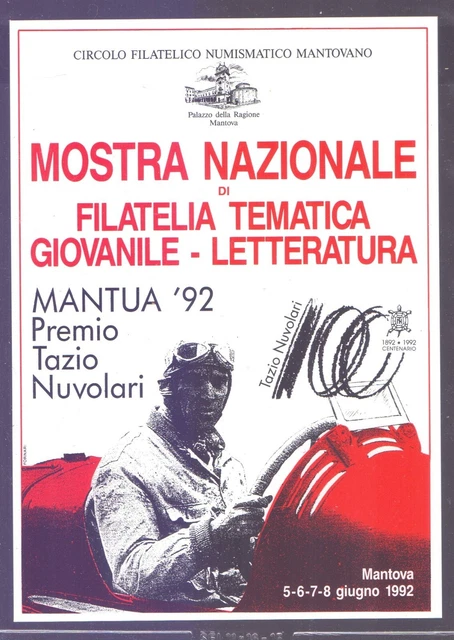 Mantua '92, mostra nazionale filatelia, Premio Tazio Nuvolari, annullo