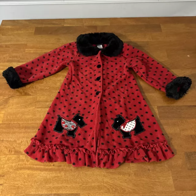 Holiday Editions Youth Toddler 4T Girls button up jacket Scotty Dogs Polkadots ￼