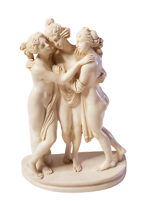 Antique  "Three Graces" by Canova Statuette Signed G. Ruggeri Italy circa 1920's