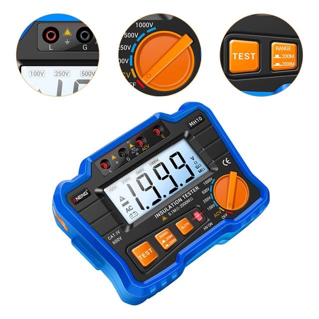 Tester di isolamento pratico tester di resistenza portatile misuratore di resistenza