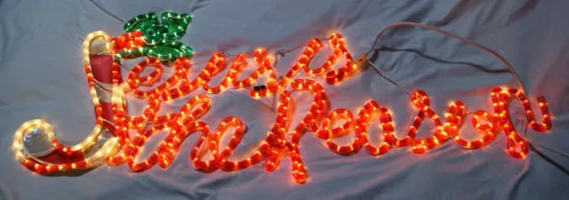 christmas lights jesus is the reason cursive sign w/ candy cane christ christian