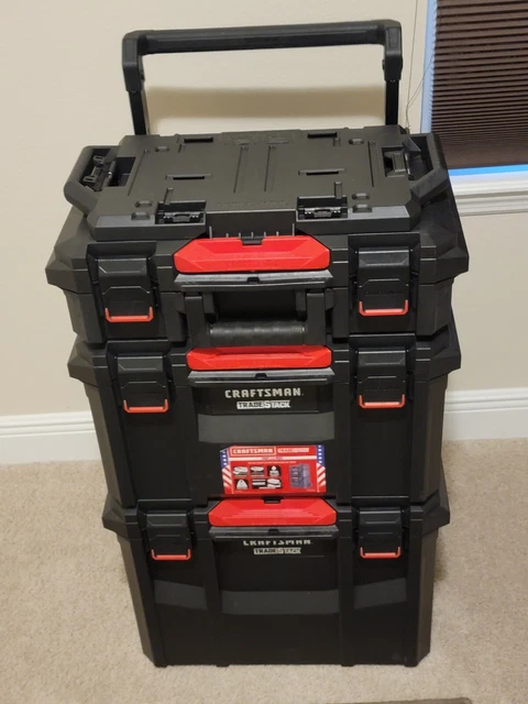 CRAFTSMAN TRADESTACK SYSTEM Tower 22-In Black Plastic Wheels Lockable ...