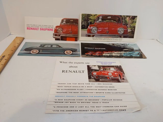 1960s Renault Dauphine Sales Brochures Flyers Made In France Import