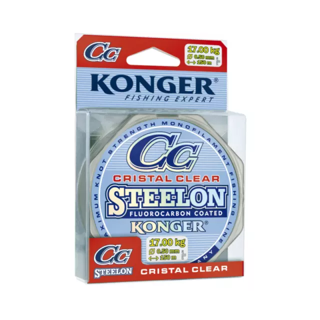 Konger Angelschnur Fluorocarbon Coated Steelon Cristal Clear 0,12 - 0,50mm/150m 2