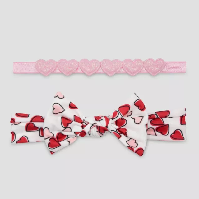 Baby Girls 2pk Heart Headwrap - Just One You made by Carter's