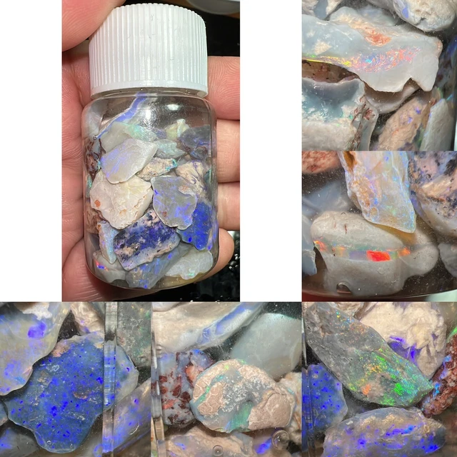 Christmas Opal Chip Jars Inlay/craft Material Bright Colour From Lightning Ridge