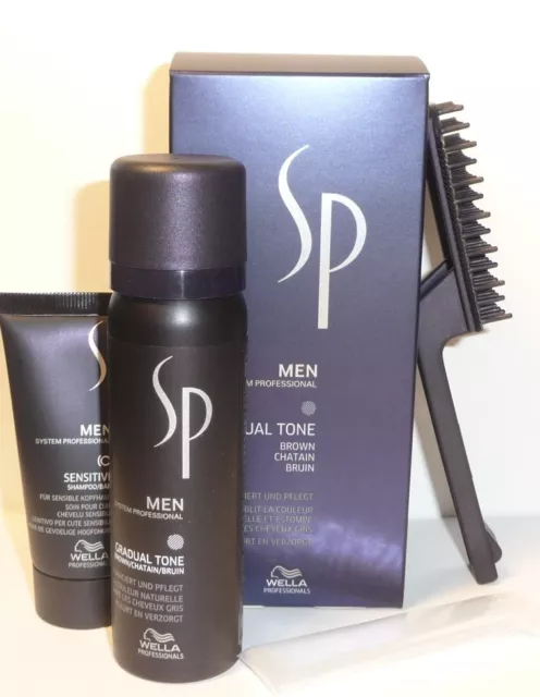 Wella Sp Men Gradual Tone Noir Pigmenti Mousse Nero 3 X 60ml
