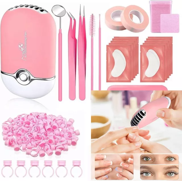 MeYuxg Kit Extension Ciglia con Pratica per Principianti Strumenti Rosa