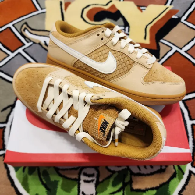 Nike Dunk Low Retro Waffle Wheat Coconut Sneaker FZ4041-744 DS Size 8M Sz 9.5W