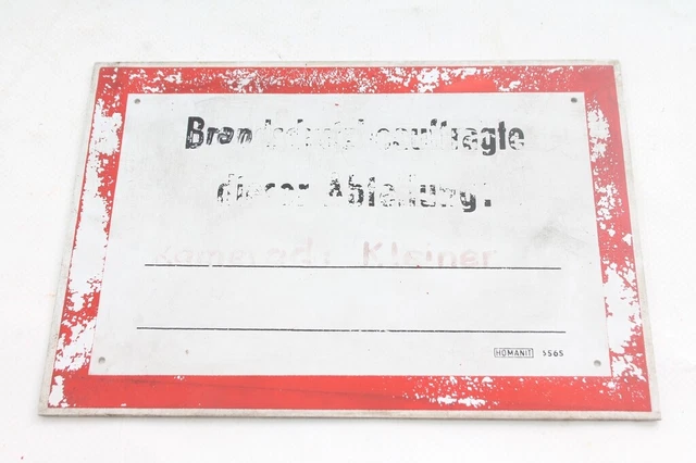 Vecchio Scudo Brandschutzbeauftragter Vintage Segnale Pericolo Plastica