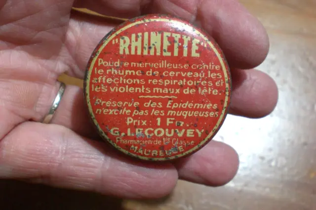 Ancienne  petite boîte ronde RHINETTE médicament, pharmacie