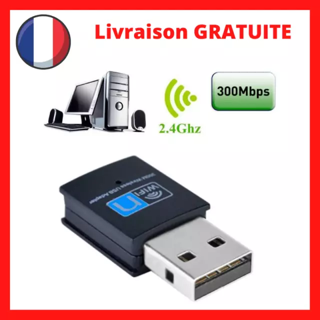 Cle USB Wifi Adaptateur 300 Mbps Dongle Réseau Sans Fil pour Windows Mac Linux