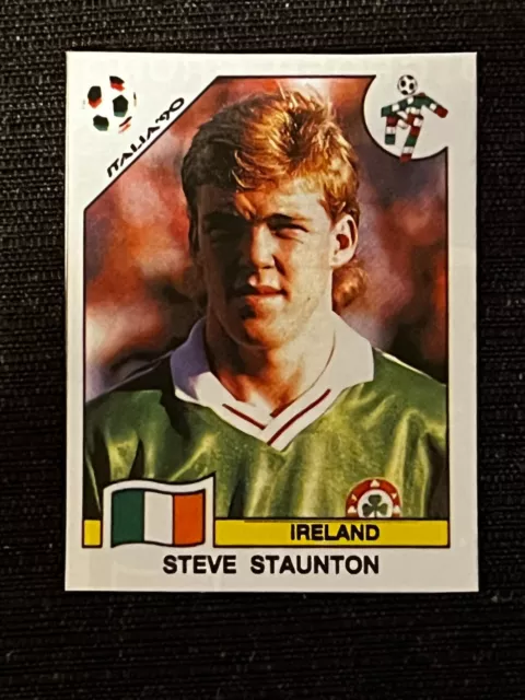 Sticker Panini World Cup Italy 90 Steve Staunton Ireland # 429 Recup Removed