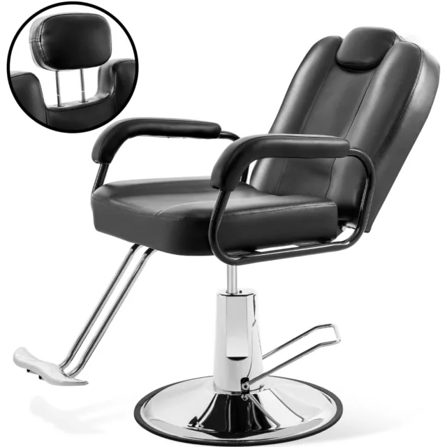 Merax Hydraulic Recliner Barber Chair for Hair Salon with 20% Extra Wider Seat &