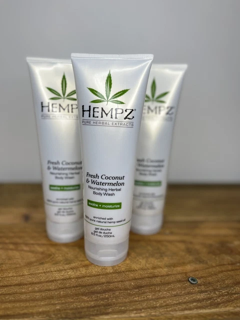 LOT 3-Fresh Coconut and Watermelon Herbal Body Wash by Hempz for Unisex - 8.5 oz