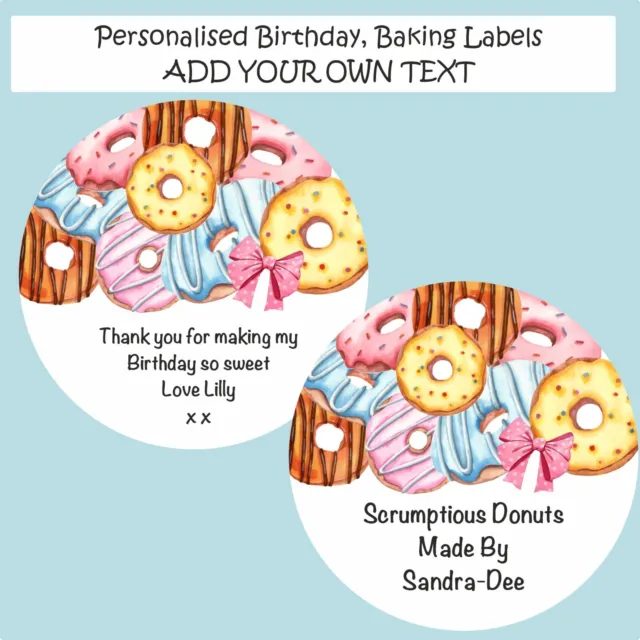 Personalisierte Geburtstagsfeier, Backen Etiketten Donut-Design Kuchenbox, Backen,