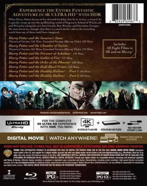 Harry Potter 8-Film Collection (4K Ultra HD + Blu-ray) 16 - Disc 🔥*BRAND NEW*🔥 2