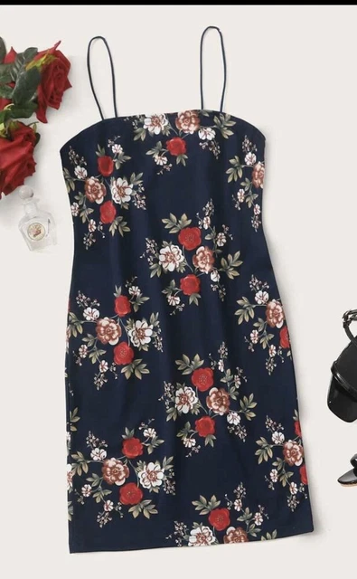 Abito Con Stampa Floreale Blu Taglia s