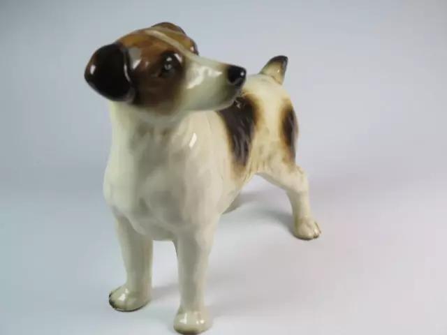 Vintage COOPERCRAFT Large China Jack Russell Terrier Dog Figurine 1960s w/Label