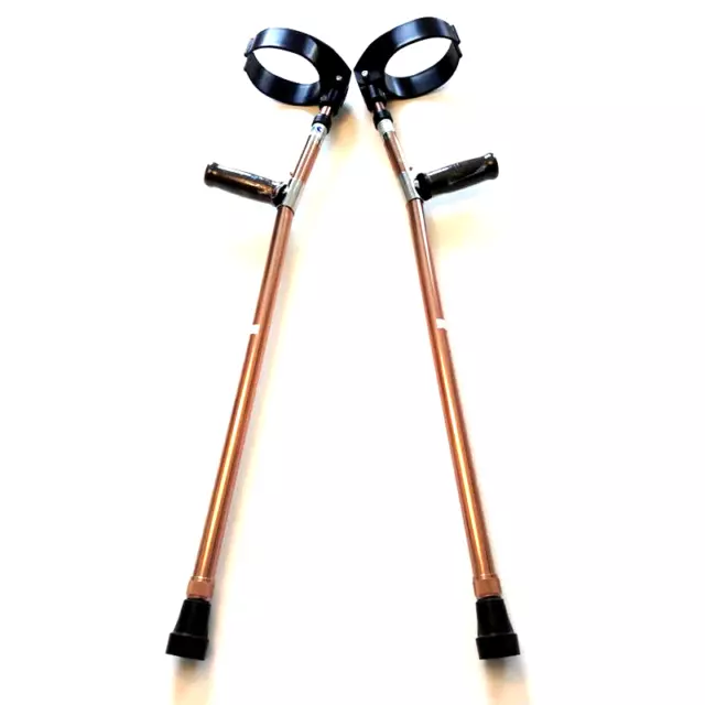 Forearm Crutches Bronze Size M (Pair) Walking Lightweight Adjustable Small Cuff