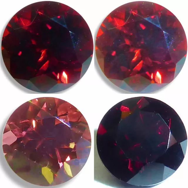 Natural Garnet Red Round Faceted Loose Gemstones Fine Cut AAA