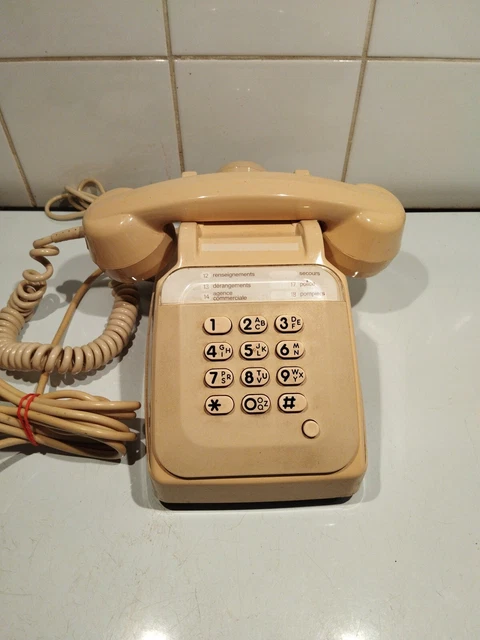 Téléphone Vintage Socotel S63 Orange – à Touches – Fonctionnel, Bonne Condition