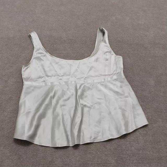 Emporio Armani Womens Size 12 Silver Sleeveless Blouse Cropped Top