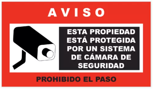 Advertencia De Camara De Seguridad Pegatinas / Paquete De 6 Unidades