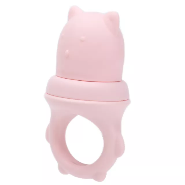 (Pink)Baby Food Feeder Baby Nipple Pacifier Safe Heat Resistant Food Grade