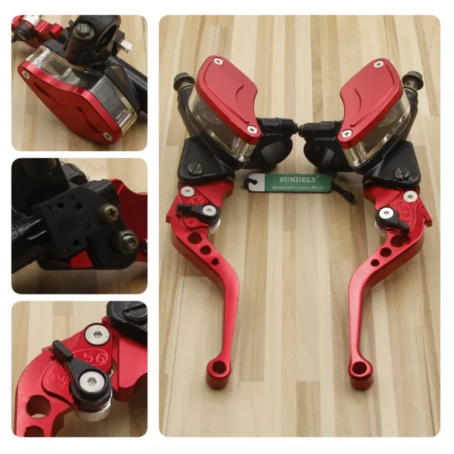 7/8inch Motorcycle Handlebar Hydraulic Brake Clutch Lever Master Cylinder Red