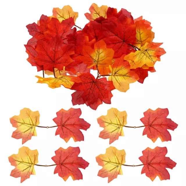 Falsas Otoño Hojas 20 Paquete Artificial Arce Hojas Decoración Estilo 5 Rojo