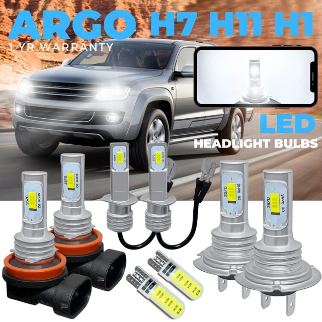 Argo H7 LED Xenon White Headlight Kit For Vauxhall Corsa D 2006-2010 – 6 Bulbs, 6000k