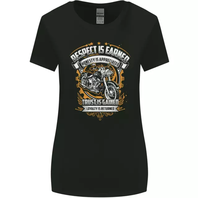 Maglietta Respect Earned moto biker donna taglio più largo