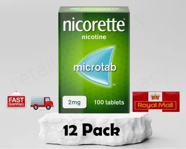 Nicorette Microtab 2mg Originale 100 Pillole Scadenza 12-2025 ((12 Scatole))