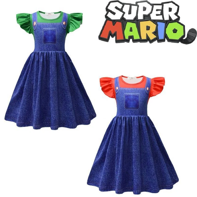 SUPER MARIO BROS Princess Peach Daisy Cosplay Girls Dress £10.72 ...