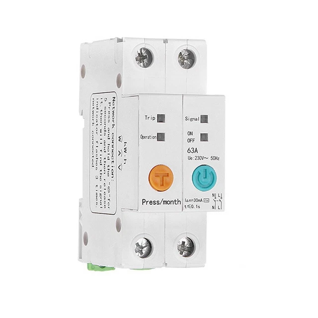 DEWIN 1P 63A WiFi Smart Circuit Breaker Misurazione Timer Interruttore remoto vocale con protezione dalle perdite
