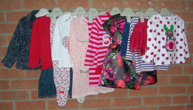 NEXT TU etc Girls Christmas Bundle Skirts Tops Dress Coat Age 12-18 Months