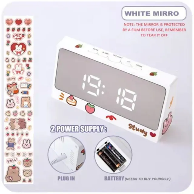 Multifunctional Mirror Alarm Clock Children's Gift Birthday Presents Practical