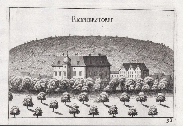 Reichersdorf Nußdorf Ob Il Traisen Incisione Stampa Antica Vischer 1672