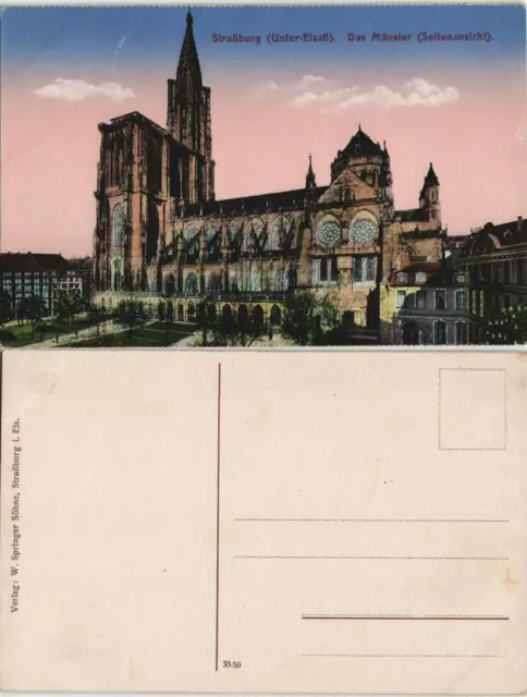 Straßburg Strasbourg Straßburg (Unter-Elsaß) Münster (Seitenansicht). 1910