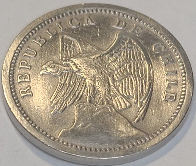 1933 Chile 10 Centavos Condor Bird Coin KM#166 BRILLIANT COIN US SELLER