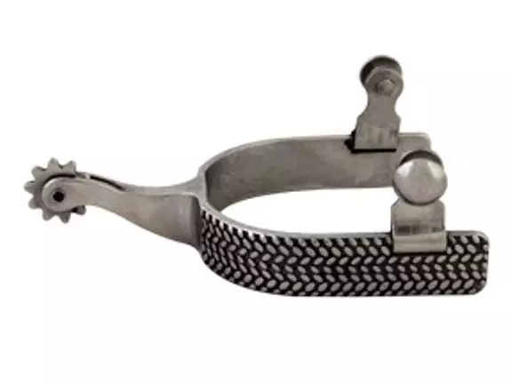 Formay 178503 rope spurs SS rowel/button engraved band 1-3/4" shank,western tack